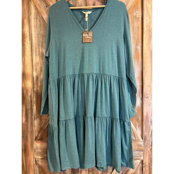 Matilda Jane Dresses & Skirts - Matilda Jane Wonderment Best of the Best Dress Teal Ruffle Tiered NWT XXL
